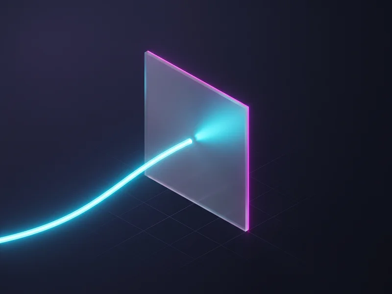 A bright filament stopping dead against a solid frosted panel, glow pooling on its face